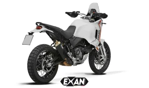 Exan-Exhaust-Escape Silencioso x-rally ducati desertx carbono lateral