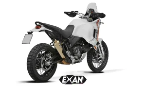 Exan-Exhaust-Escape Silencioso x-rally ducati desertx titanio lateral