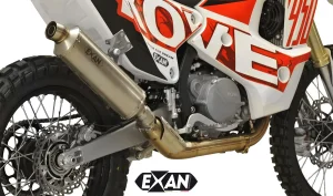 Exan Exhaust Escape Silencioso KOVE-450 ov-rally titanio lateral